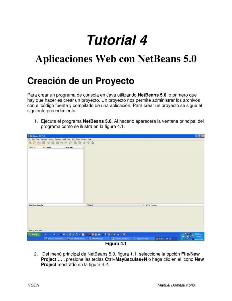 Imágen de pdf Tutorial 4 - Aplicaciones Web con NetBeans 5